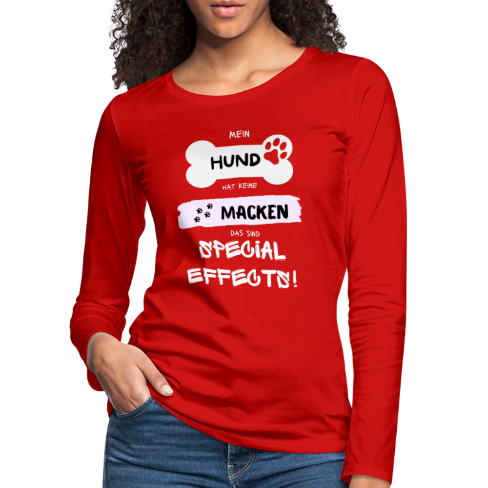 Frauen Premium Langarmshirt - Hund Macken - Rot