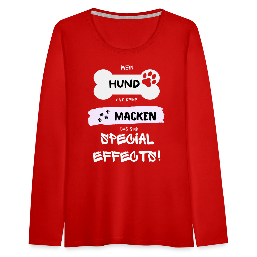 Frauen Premium Langarmshirt - Hund Macken - Rot