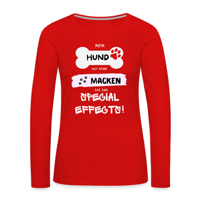 Frauen Premium Langarmshirt - Hund Macken - Rot