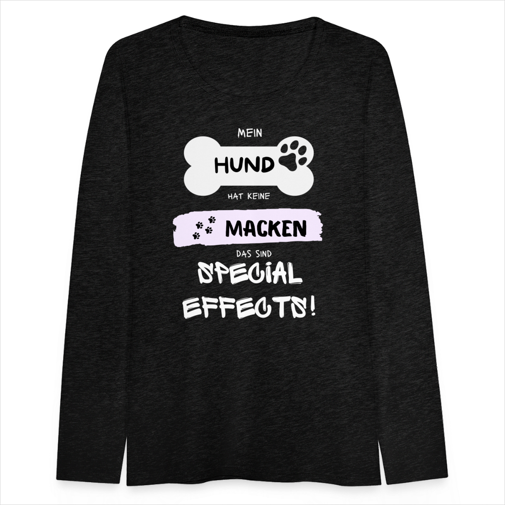 Frauen Premium Langarmshirt - Hund Macken - Anthrazit