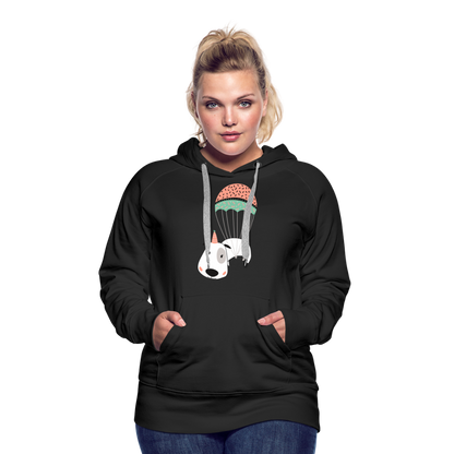 Frauen Premium Hoodie - Hund Macken (beidseitiger Druck) - Schwarz