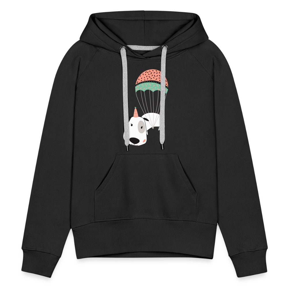 Frauen Premium Hoodie - Hund Macken (beidseitiger Druck) - Schwarz