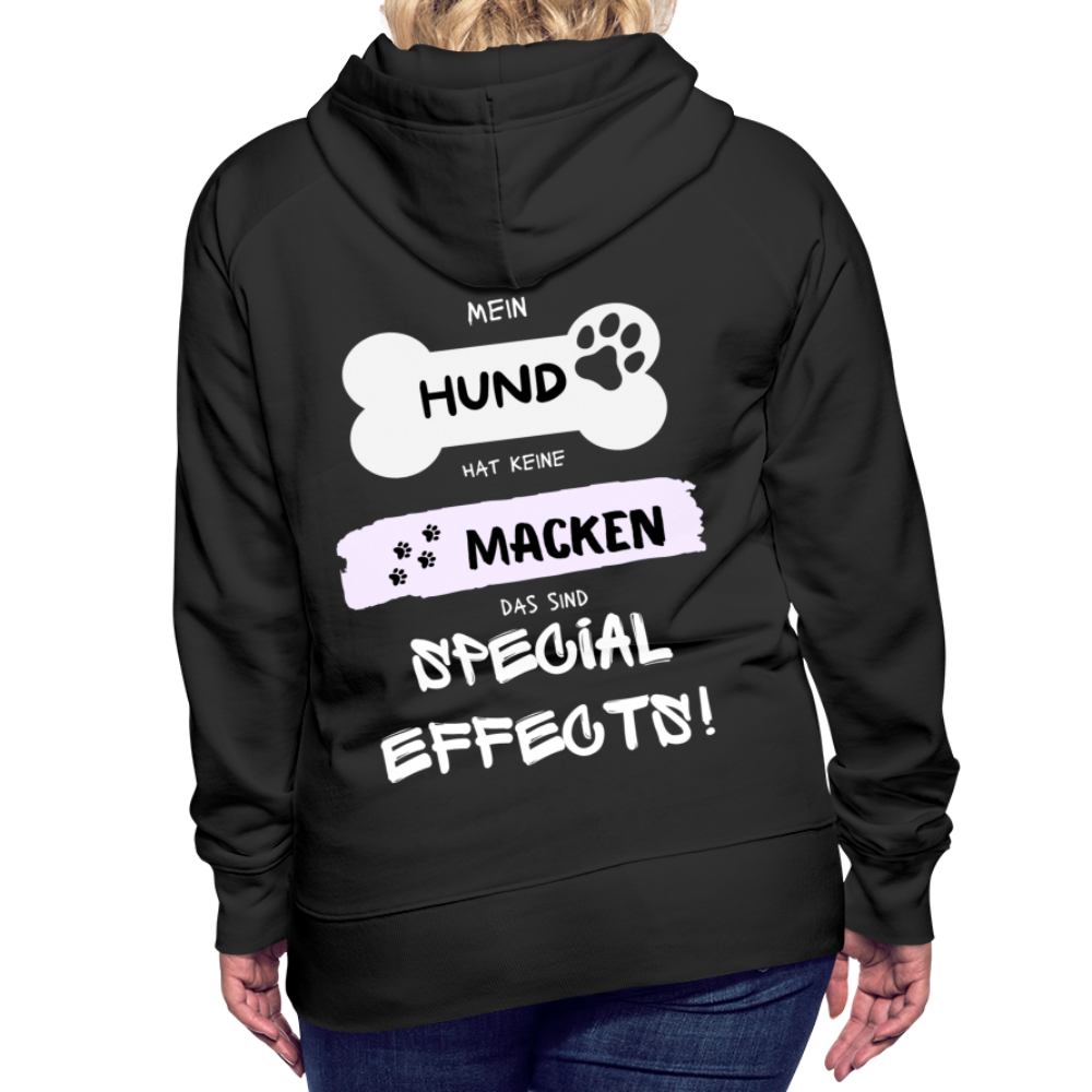 Frauen Premium Hoodie - Hund Macken (beidseitiger Druck) - Schwarz