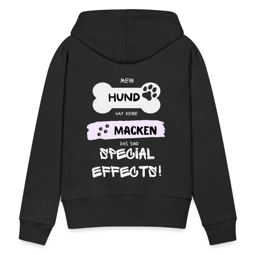 Frauen Premium Hoodie - Hund Macken (beidseitiger Druck) - Schwarz