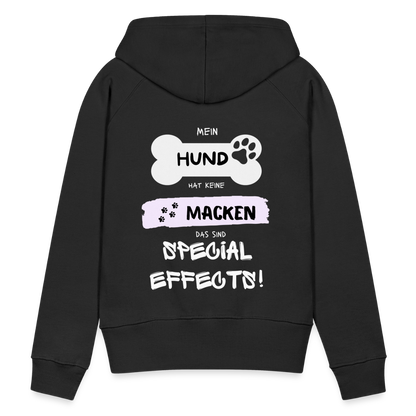 Frauen Premium Hoodie - Hund Macken (beidseitiger Druck) - Schwarz