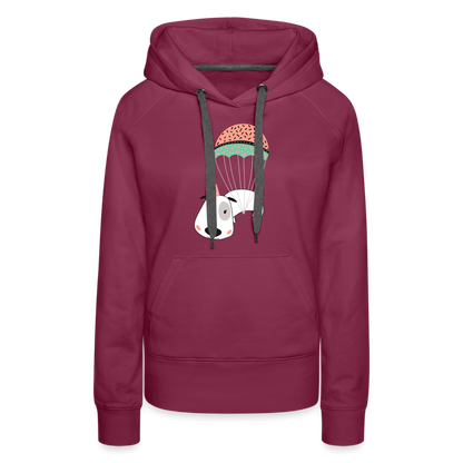 Frauen Premium Hoodie - Hund Macken (beidseitiger Druck) - Bordeaux