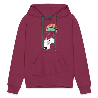 Frauen Premium Hoodie - Hund Macken (beidseitiger Druck) - Bordeaux