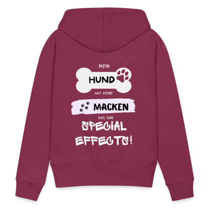 Frauen Premium Hoodie - Hund Macken (beidseitiger Druck) - Bordeaux