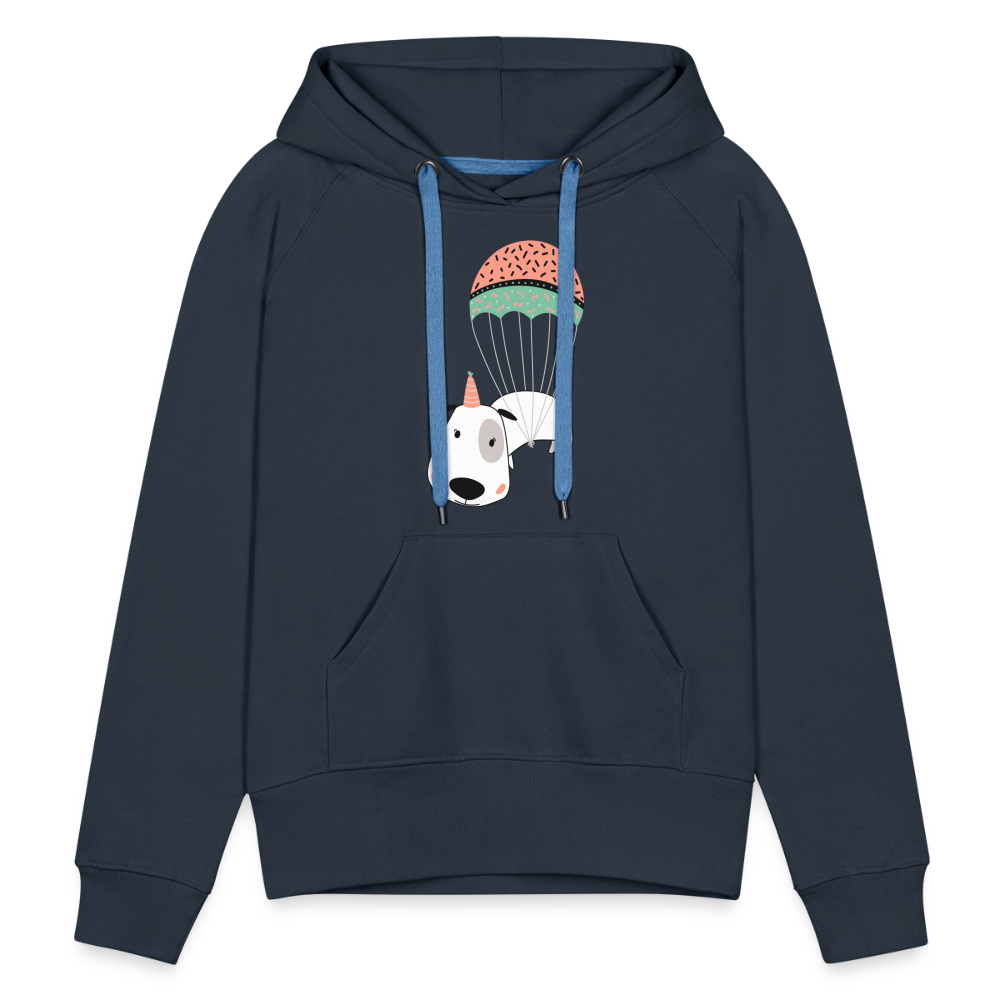 Frauen Premium Hoodie - Hund Macken (beidseitiger Druck) - Navy