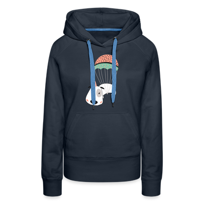 Frauen Premium Hoodie - Hund Macken (beidseitiger Druck) - Navy