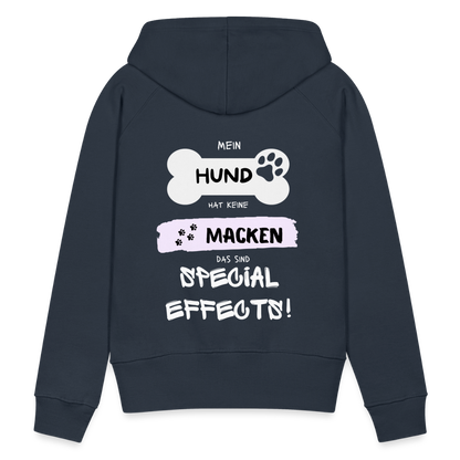 Frauen Premium Hoodie - Hund Macken (beidseitiger Druck) - Navy