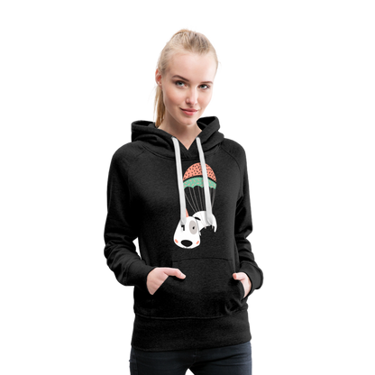 Frauen Premium Hoodie - Hund Macken (beidseitiger Druck) - Anthrazit