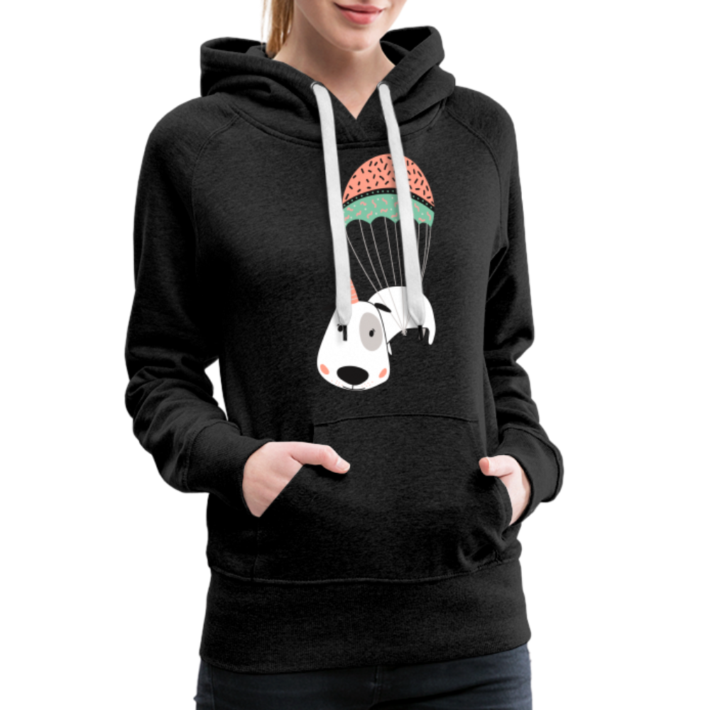 Frauen Premium Hoodie - Hund Macken (beidseitiger Druck) - Anthrazit