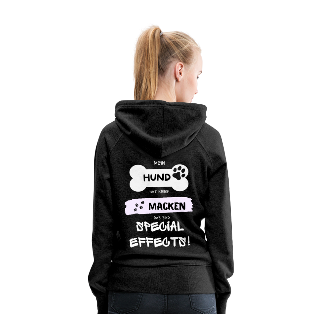 Frauen Premium Hoodie - Hund Macken (beidseitiger Druck) - Anthrazit