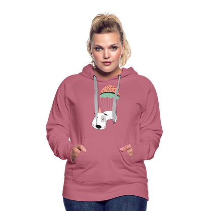 Frauen Premium Hoodie - Hund Macken (beidseitiger Druck) - Malve