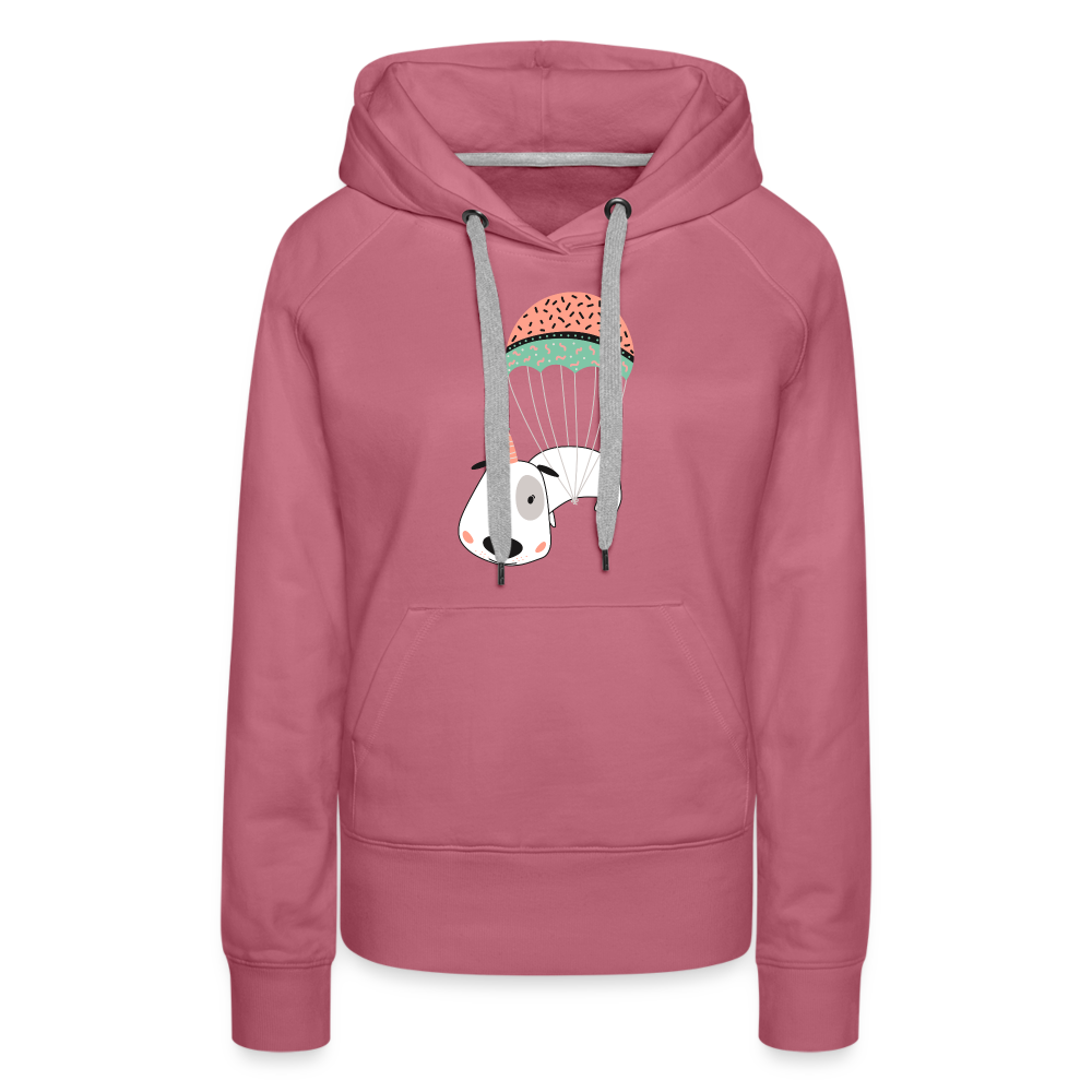 Frauen Premium Hoodie - Hund Macken (beidseitiger Druck) - Malve