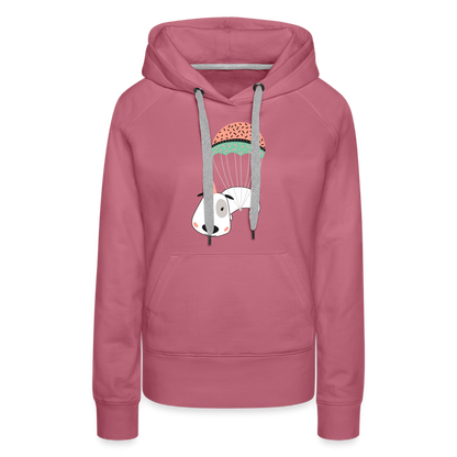 Frauen Premium Hoodie - Hund Macken (beidseitiger Druck) - Malve