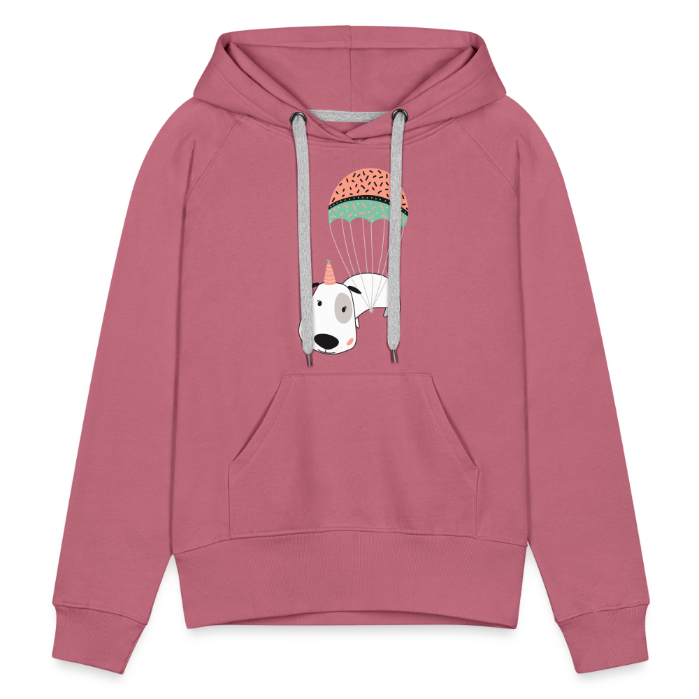 Frauen Premium Hoodie - Hund Macken (beidseitiger Druck) - Malve