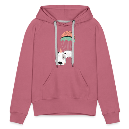 Frauen Premium Hoodie - Hund Macken (beidseitiger Druck) - Malve