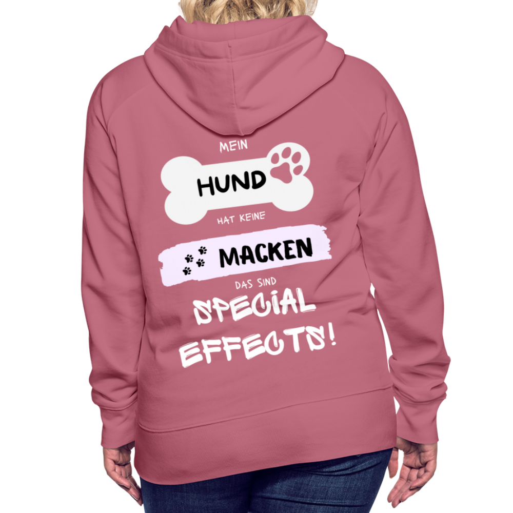 Frauen Premium Hoodie - Hund Macken (beidseitiger Druck) - Malve