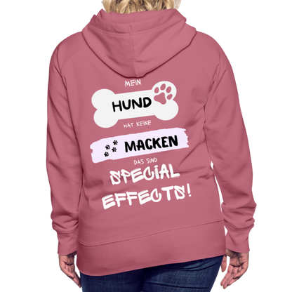 Frauen Premium Hoodie - Hund Macken (beidseitiger Druck) - Malve