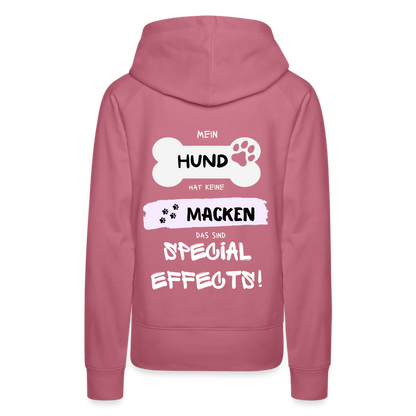 Frauen Premium Hoodie - Hund Macken (beidseitiger Druck) - Malve