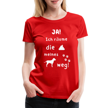 Frauen Premium T-Shirt - Hund Spruch - Rot