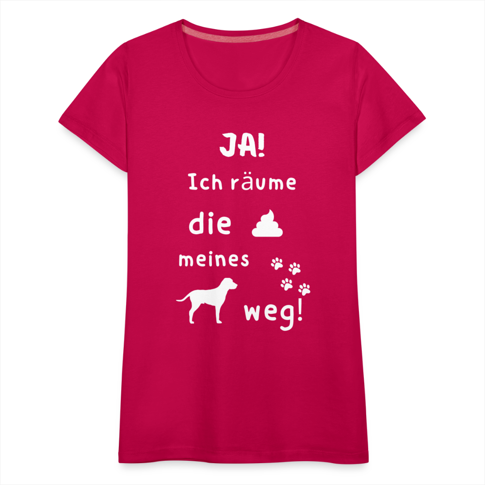 Frauen Premium T-Shirt - Hund Spruch - dunkles Pink