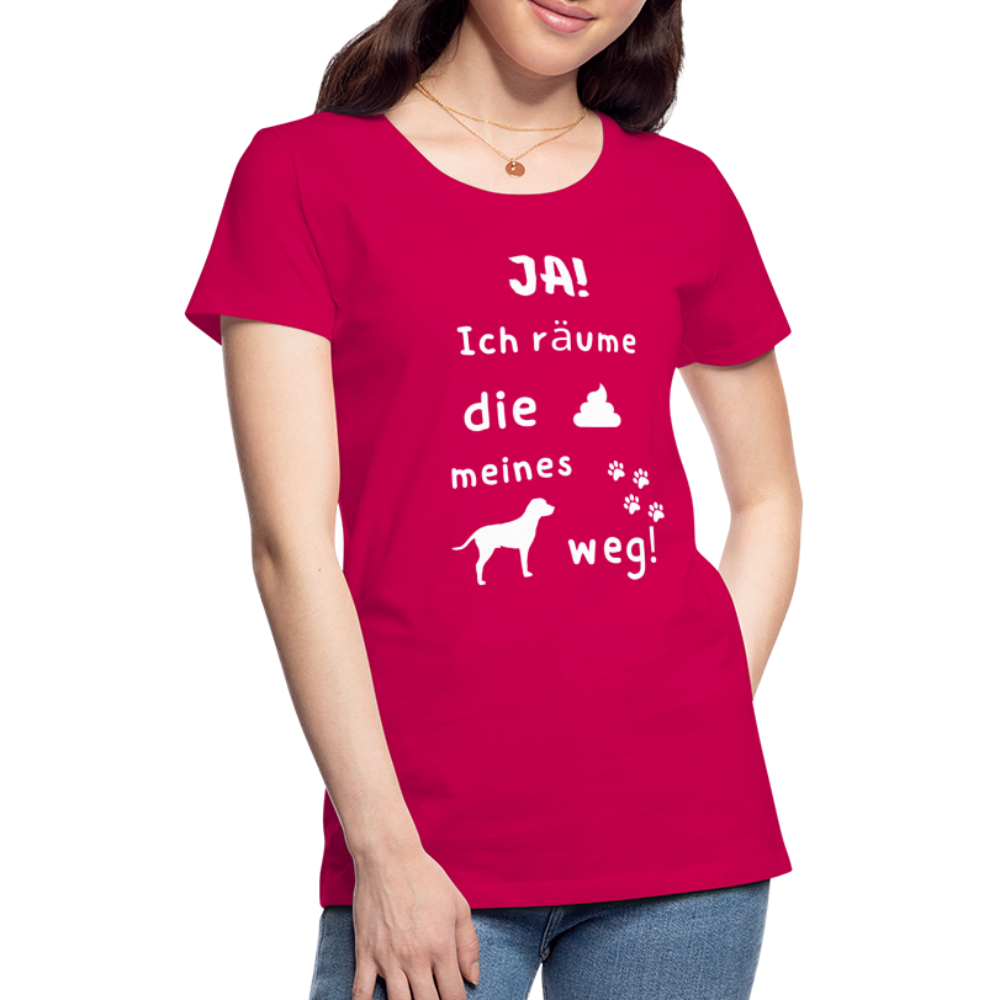 Frauen Premium T-Shirt - Hund Spruch - dunkles Pink