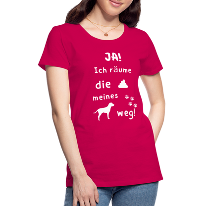 Frauen Premium T-Shirt - Hund Spruch - dunkles Pink