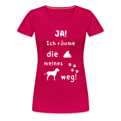 Frauen Premium T-Shirt - Hund Spruch - dunkles Pink