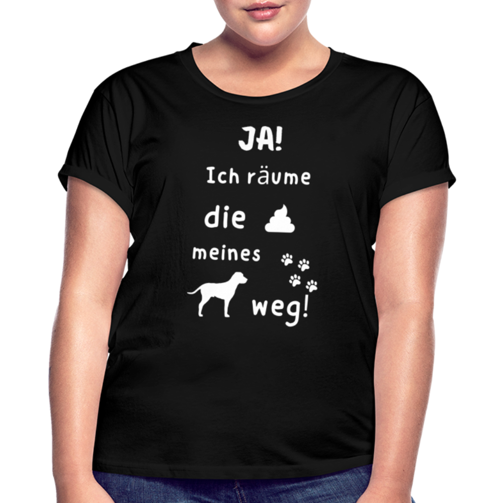 Frauen Oversize T-Shirt - Hund Spruch - Schwarz