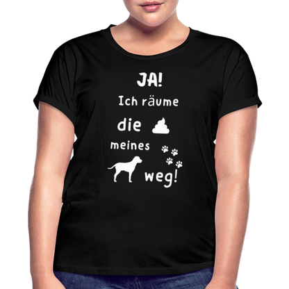 Frauen Oversize T-Shirt - Hund Spruch - Schwarz