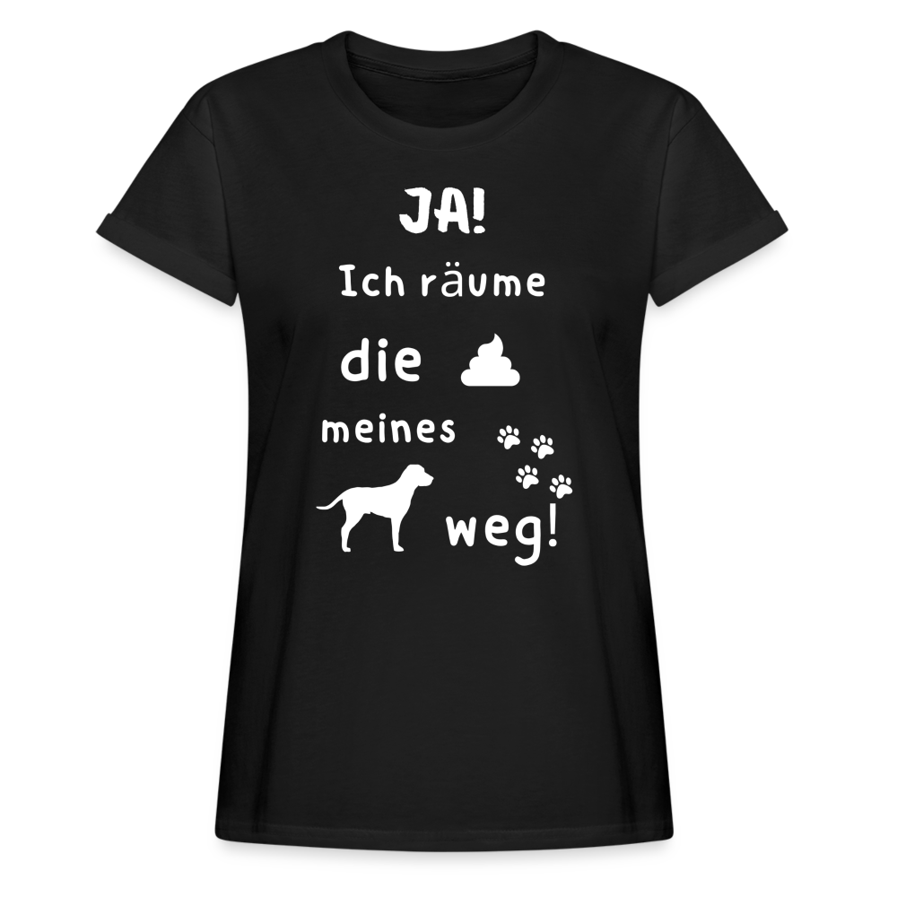 Frauen Oversize T-Shirt - Hund Spruch - Schwarz