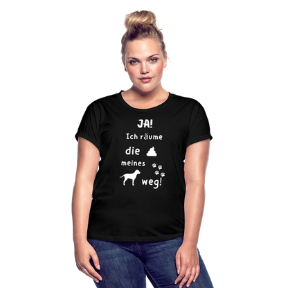 Frauen Oversize T-Shirt - Hund Spruch - Schwarz