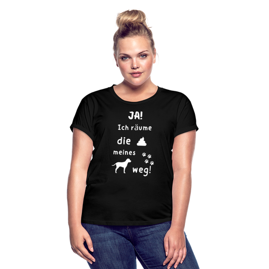 Frauen Oversize T-Shirt - Hund Spruch - Schwarz