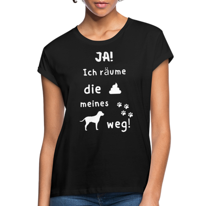 Frauen Oversize T-Shirt - Hund Spruch - Schwarz