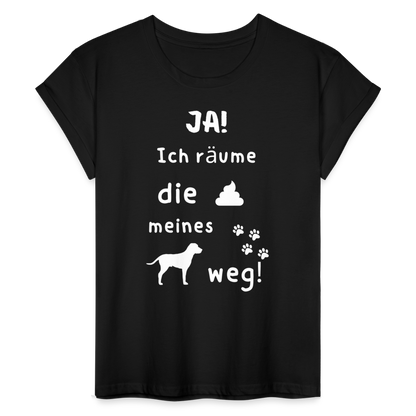 Frauen Oversize T-Shirt - Hund Spruch - Schwarz