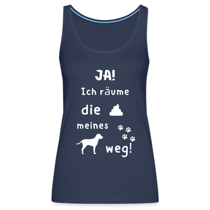 Frauen Premium Tank Top - Hund Spruch - Navy