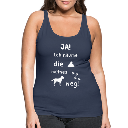 Frauen Premium Tank Top - Hund Spruch - Navy