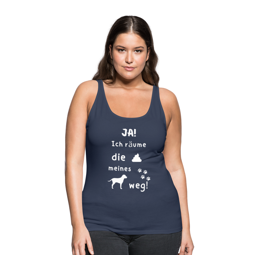 Frauen Premium Tank Top - Hund Spruch - Navy