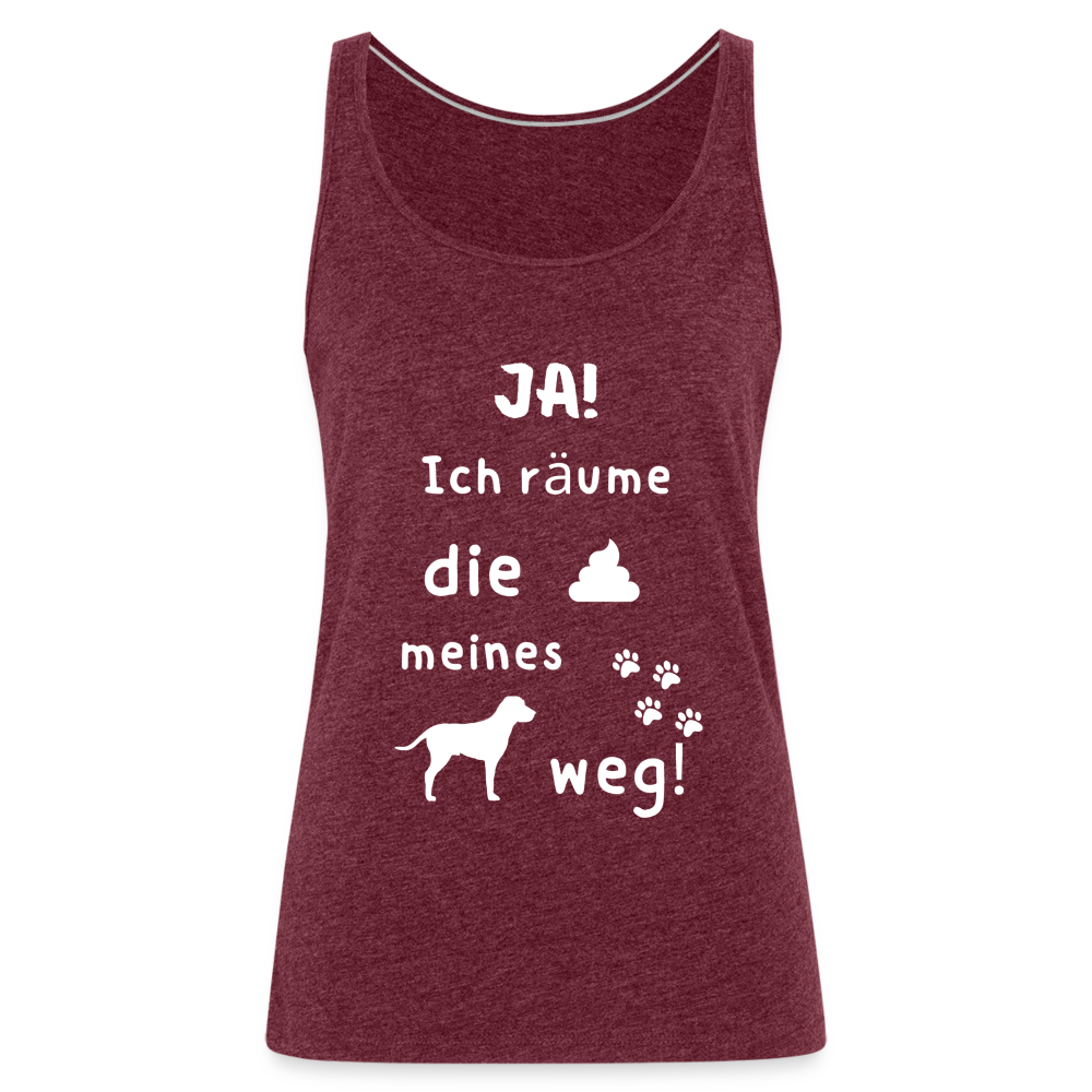 Frauen Premium Tank Top - Hund Spruch - Bordeauxrot meliert