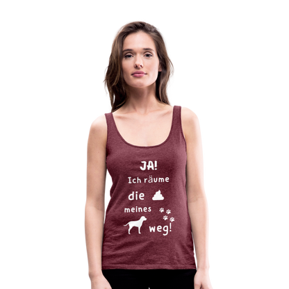 Frauen Premium Tank Top - Hund Spruch - Bordeauxrot meliert