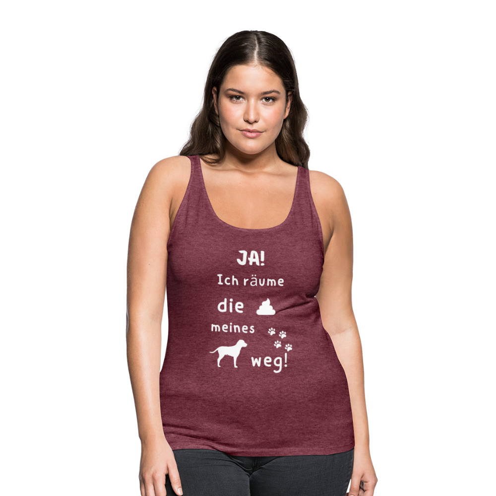 Frauen Premium Tank Top - Hund Spruch - Bordeauxrot meliert