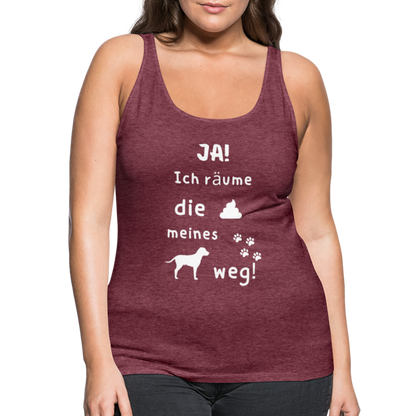 Frauen Premium Tank Top - Hund Spruch - Bordeauxrot meliert