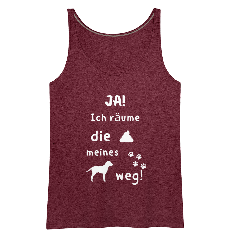 Frauen Premium Tank Top - Hund Spruch - Bordeauxrot meliert