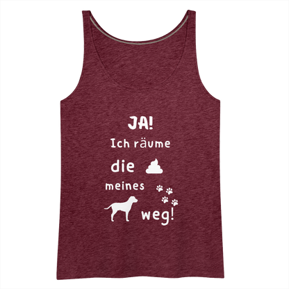 Frauen Premium Tank Top - Hund Spruch - Bordeauxrot meliert