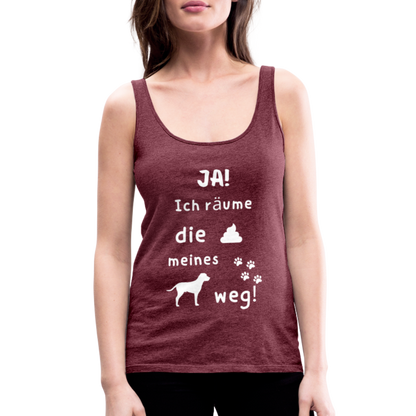 Frauen Premium Tank Top - Hund Spruch - Bordeauxrot meliert