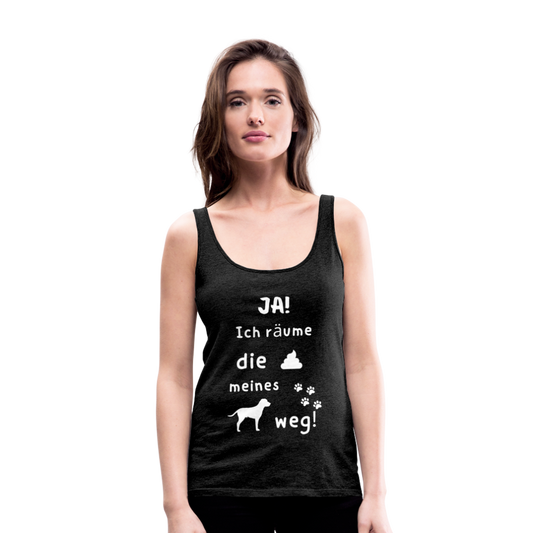 Frauen Premium Tank Top - Hund Spruch - Anthrazit