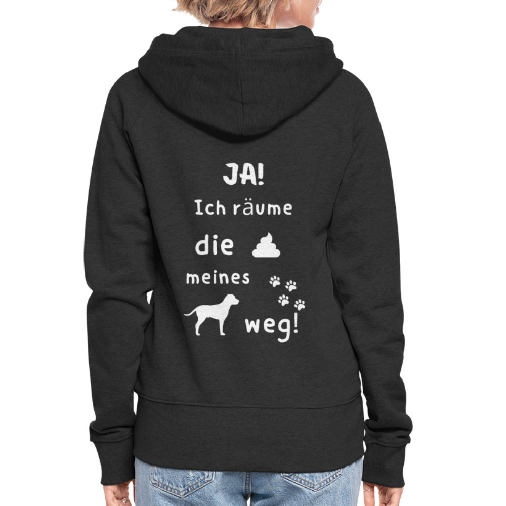 Frauen Premium Kapuzenjacke - Hund Spruch - Schwarz